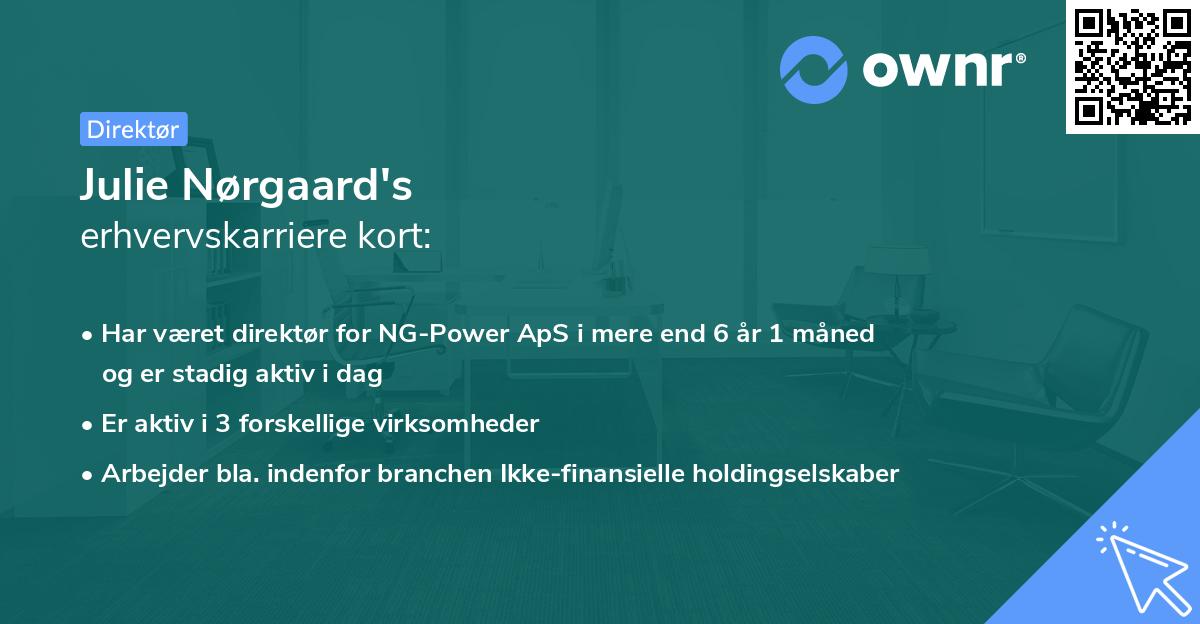 Julie Nørgaard's erhvervskarriere kort