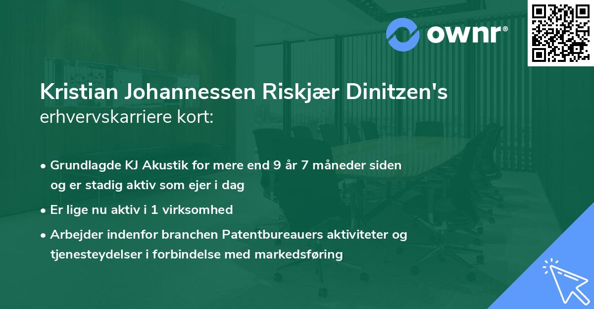 Kristian Johannessen Riskjær Dinitzen's erhvervskarriere kort