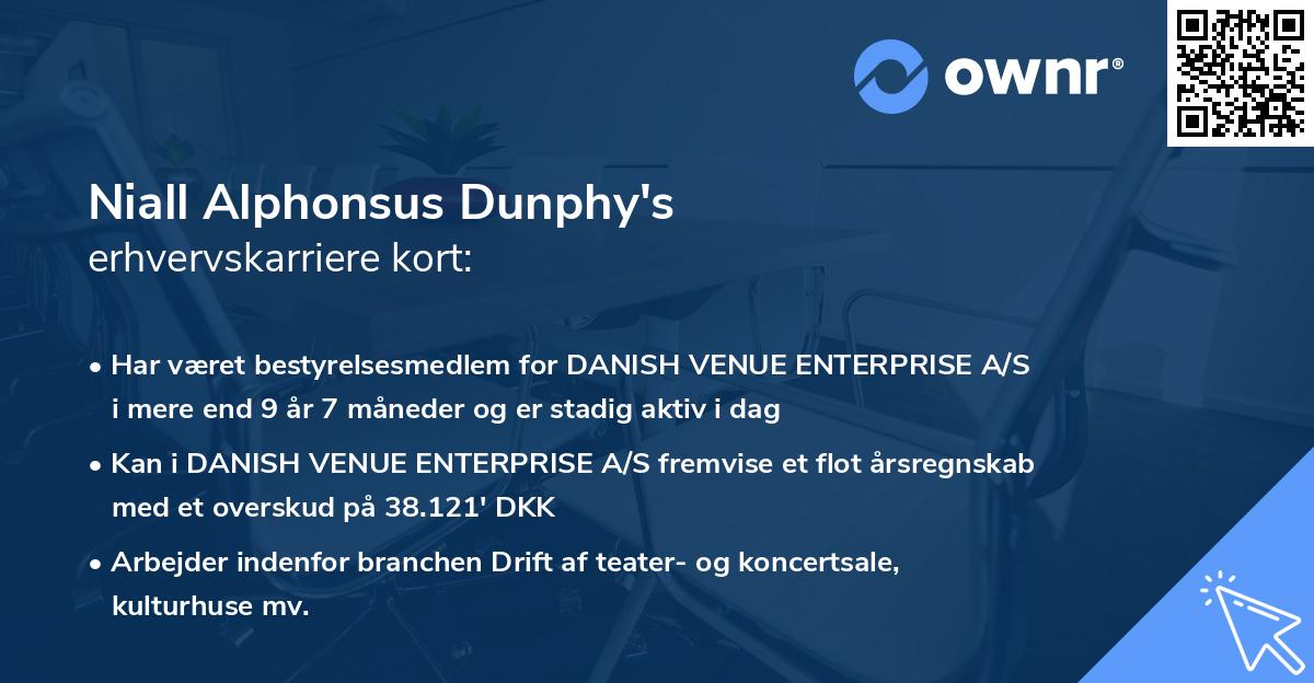 Niall Alphonsus Dunphy's erhvervskarriere kort