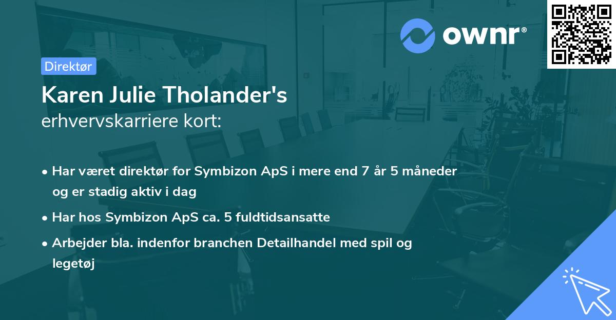 Karen Julie Tholander's erhvervskarriere kort