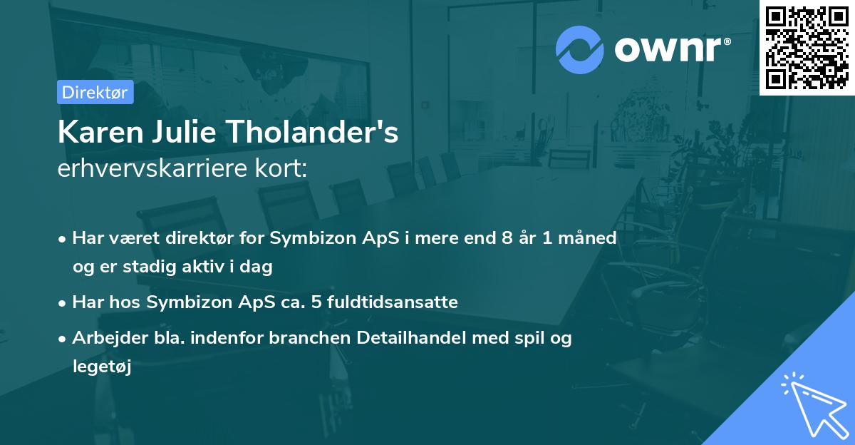 Karen Julie Tholander's erhvervskarriere kort