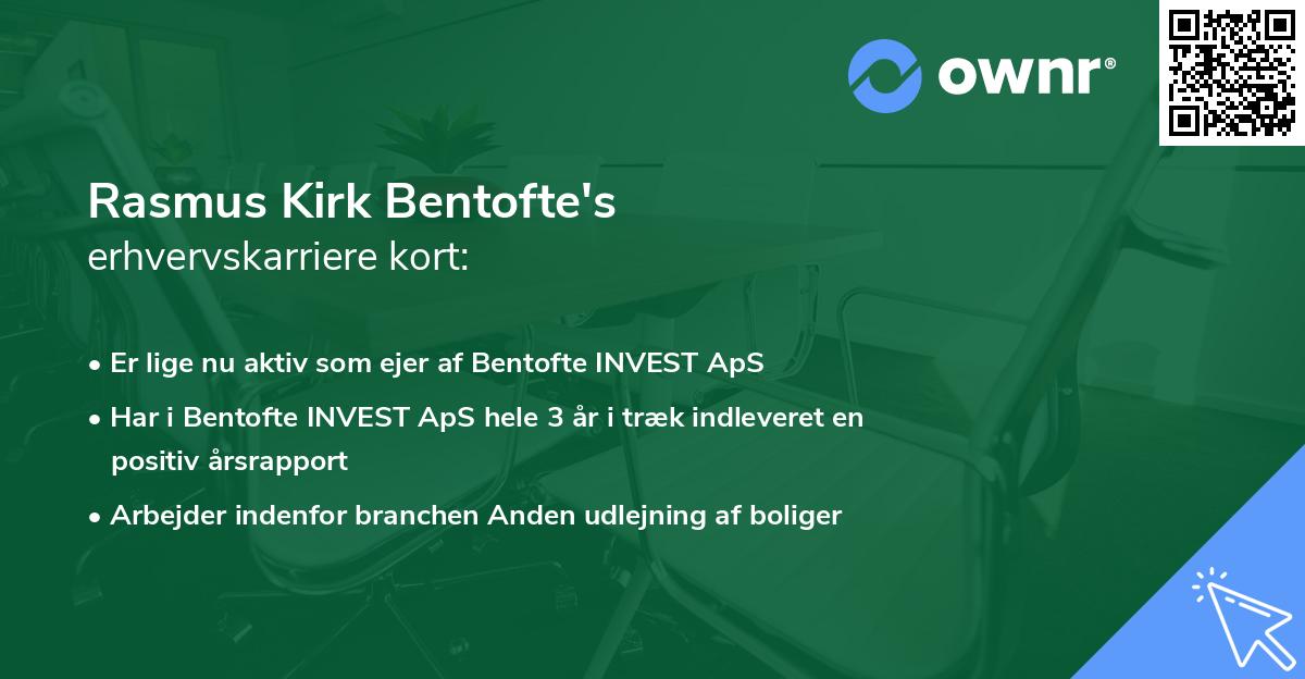 Rasmus Kirk Bentofte's erhvervskarriere kort