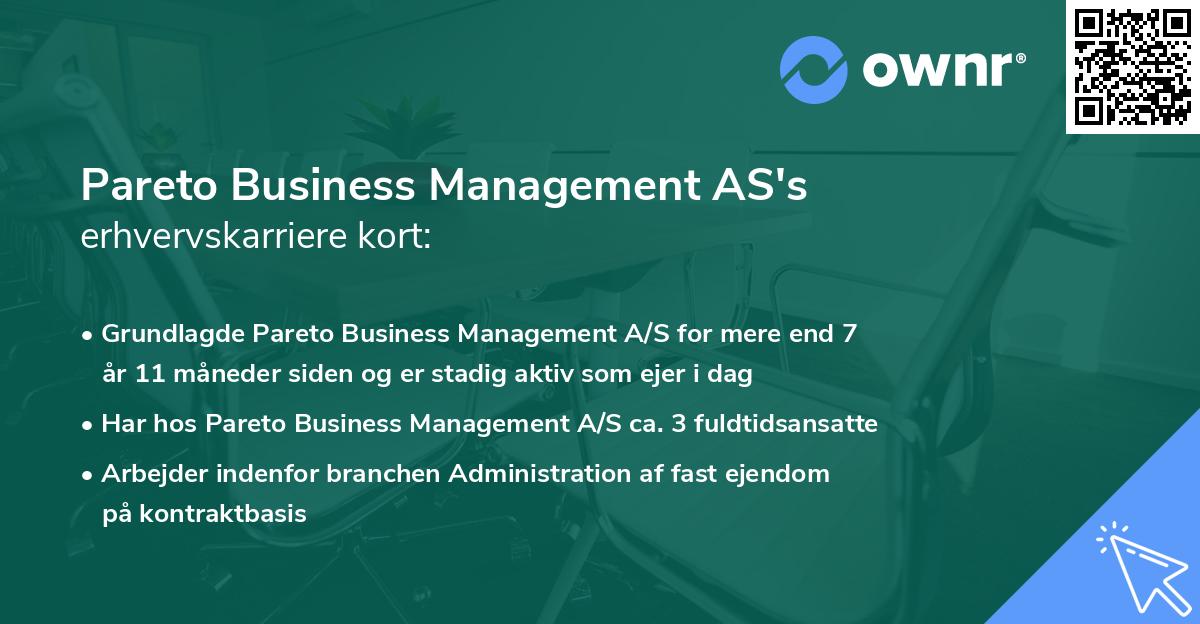 Pareto Business Management AS's erhvervskarriere kort