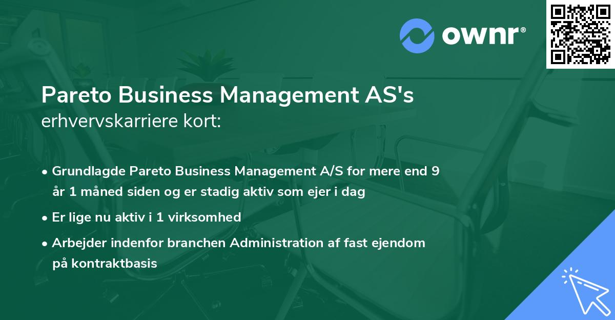 Pareto Business Management AS's erhvervskarriere kort