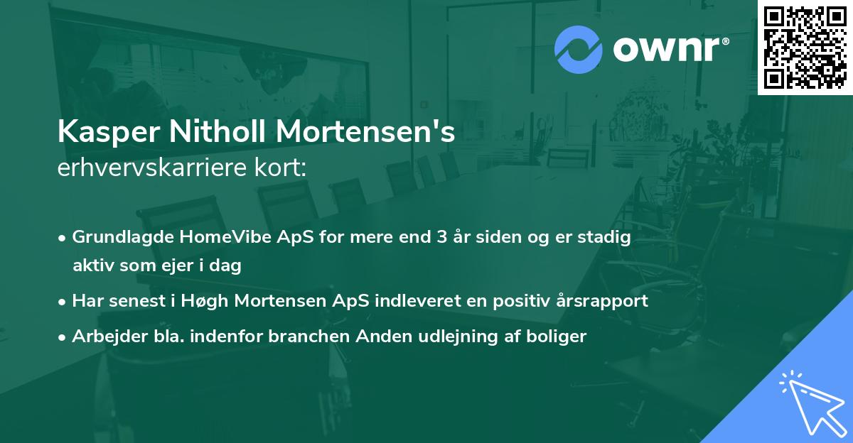 Kasper Nitholl Mortensen's erhvervskarriere kort