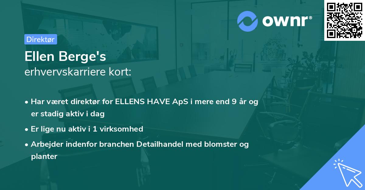 Ellen Berge's erhvervskarriere kort