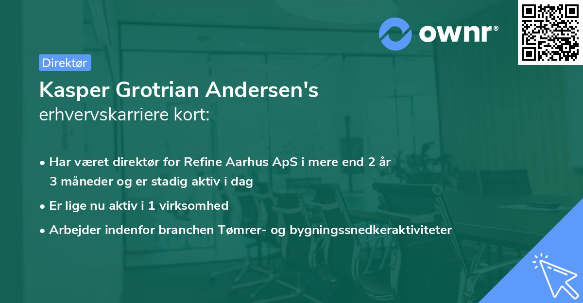 Kasper Grotrian Andersen's erhvervskarriere kort