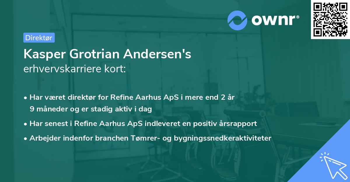 Kasper Grotrian Andersen's erhvervskarriere kort