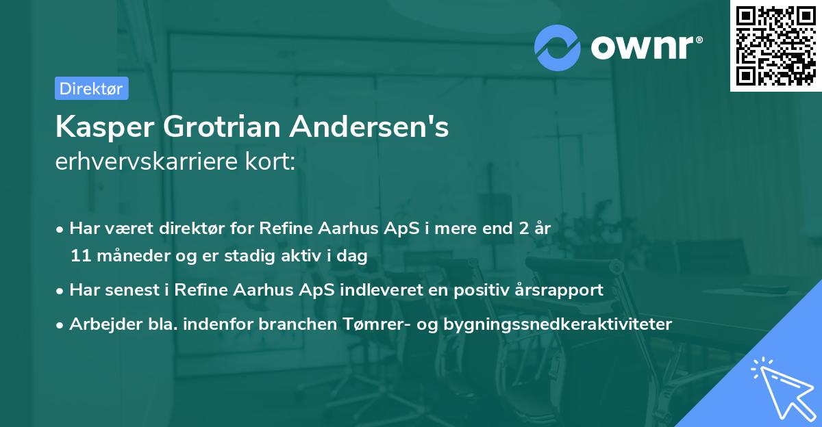 Kasper Grotrian Andersen's erhvervskarriere kort