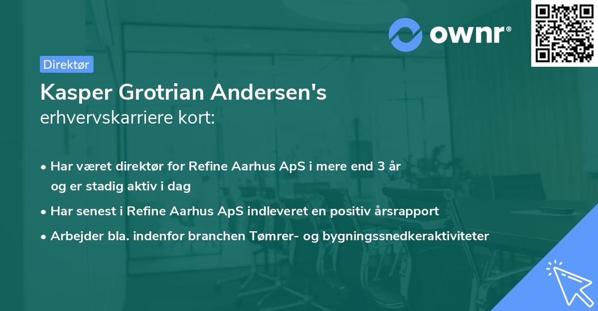 Kasper Grotrian Andersen's erhvervskarriere kort