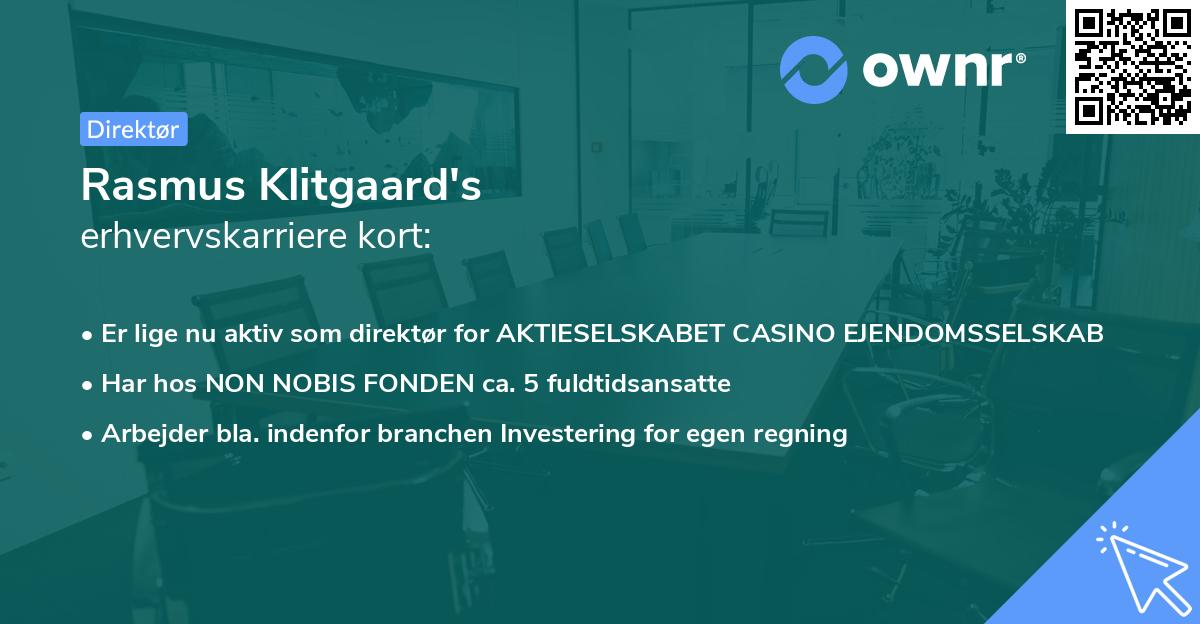 Rasmus Klitgaard's erhvervskarriere kort