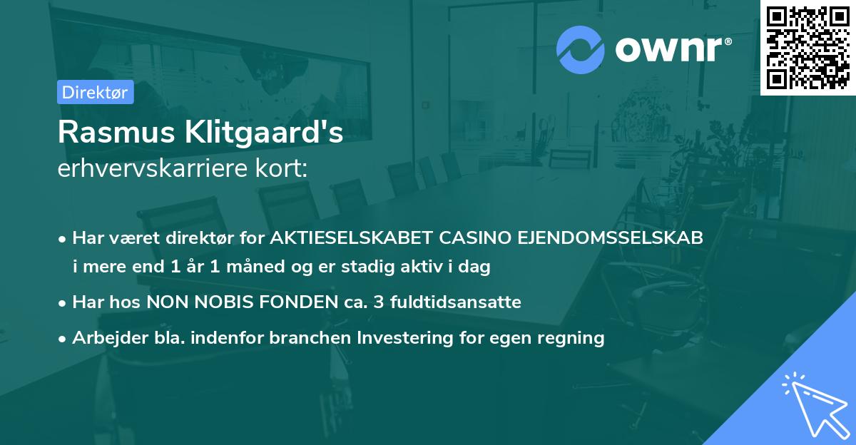 Rasmus Klitgaard's erhvervskarriere kort