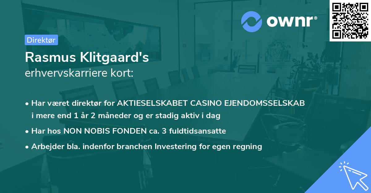 Rasmus Klitgaard's erhvervskarriere kort