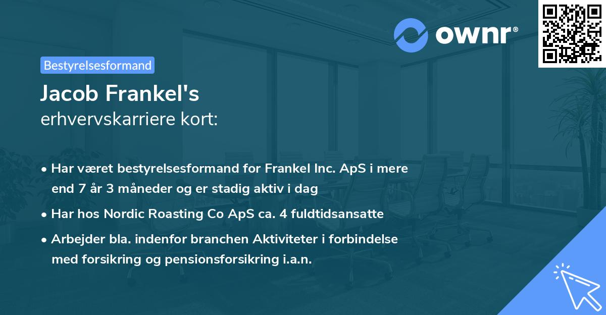 Jacob Frankel's erhvervskarriere kort