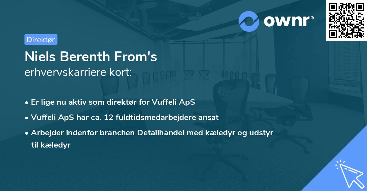 Niels Berenth From's erhvervskarriere kort