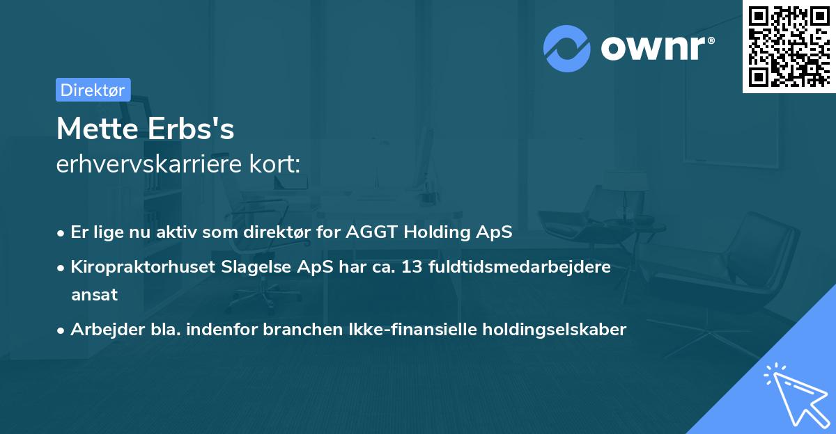 Mette Erbs's erhvervskarriere kort