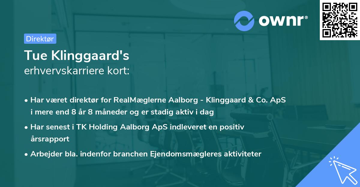 Tue Klinggaard's erhvervskarriere kort