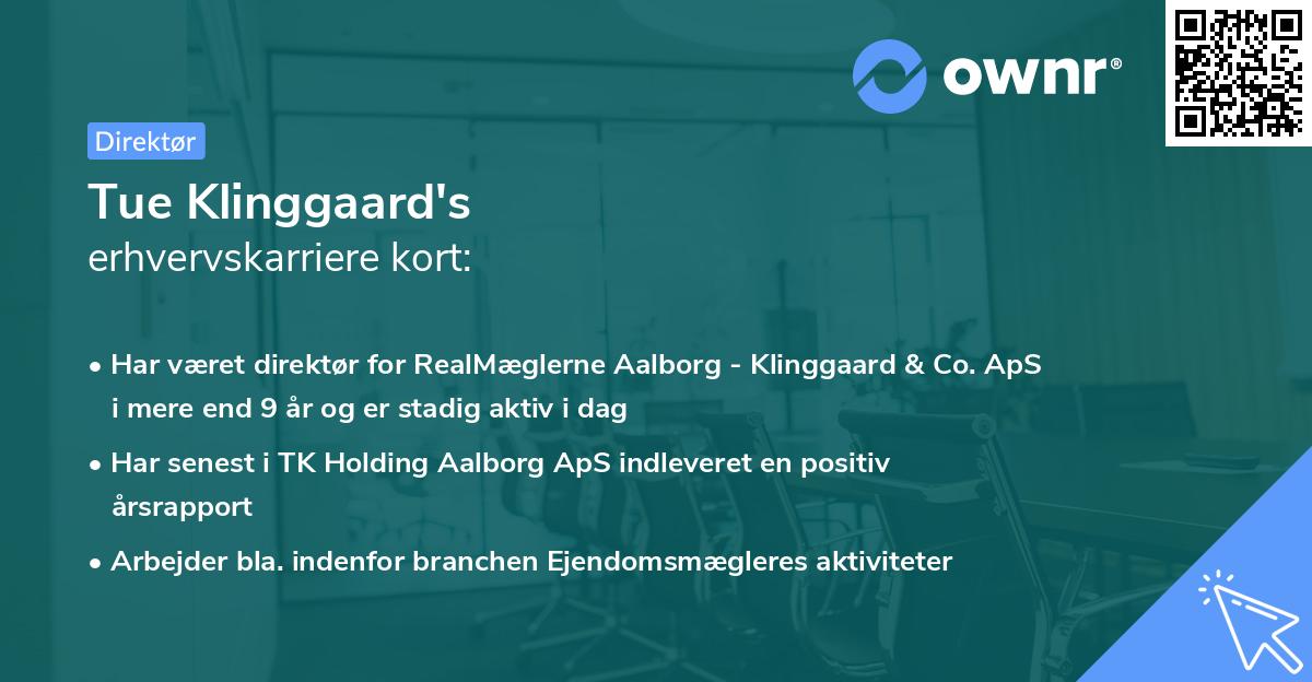 Tue Klinggaard's erhvervskarriere kort