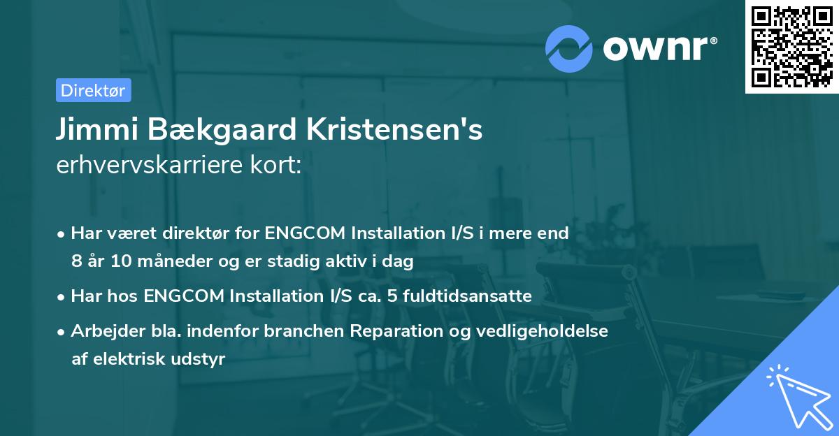 Jimmi Bækgaard Kristensen's erhvervskarriere kort