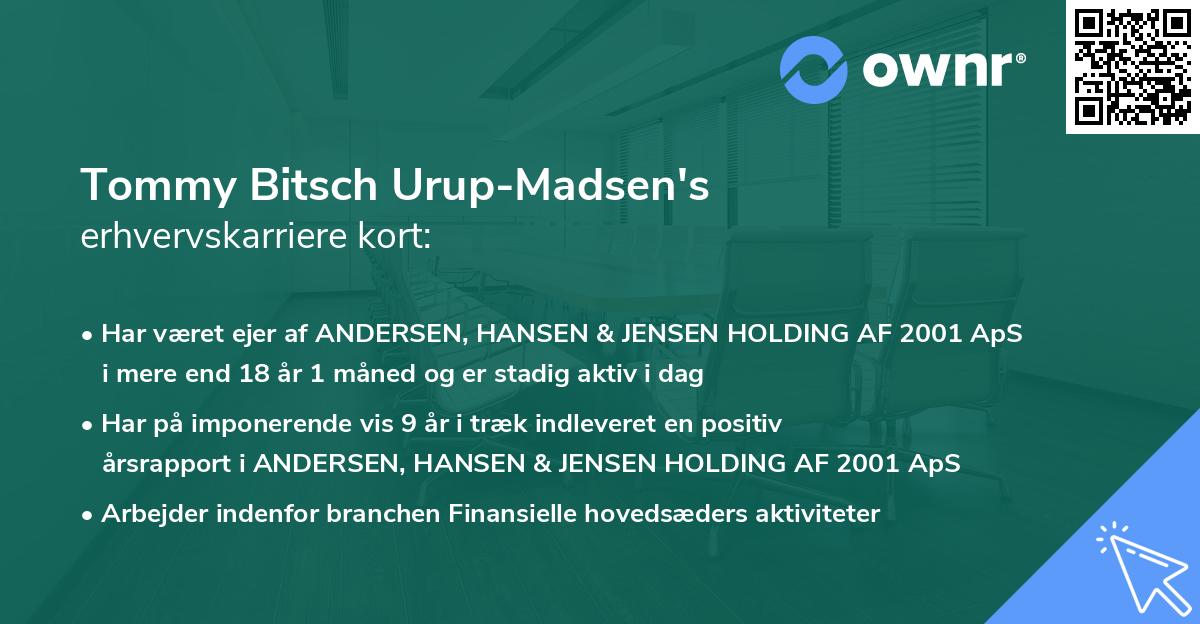 Tommy Bitsch Urup-Madsen's erhvervskarriere kort