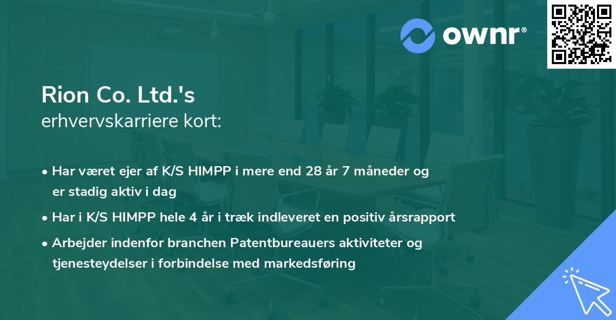 Rion Co. Ltd.'s erhvervskarriere kort