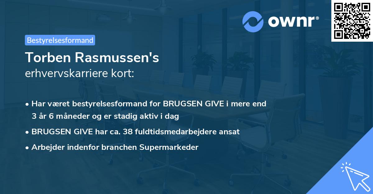 Torben Rasmussen's erhvervskarriere kort