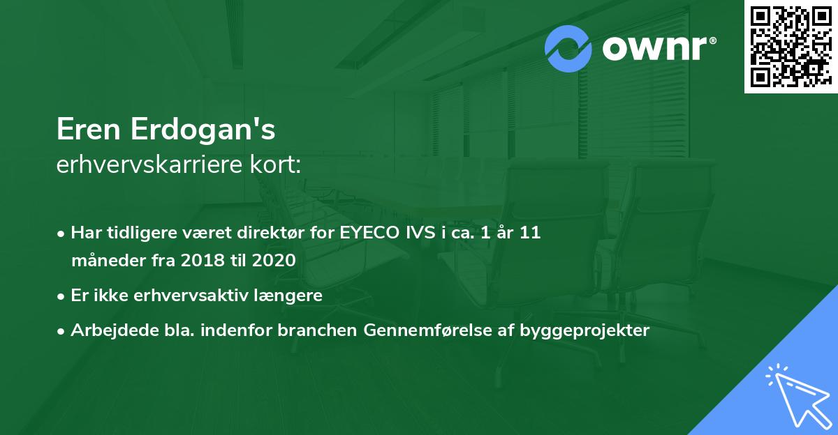 Eren Erdogan's erhvervskarriere kort