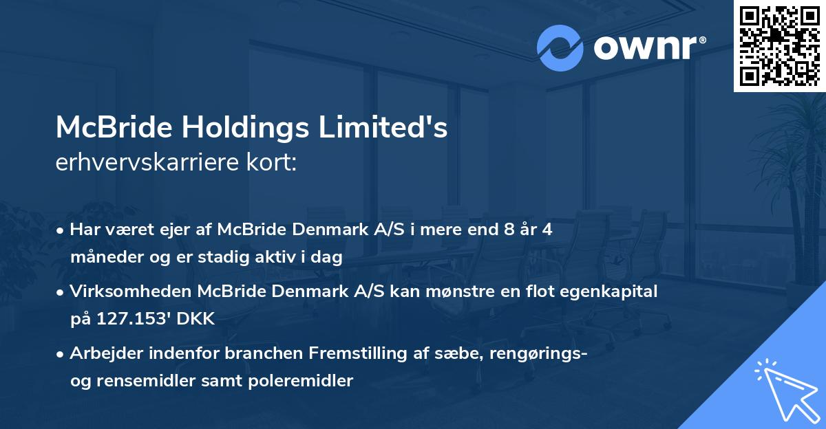 McBride Holdings Limited's erhvervskarriere kort