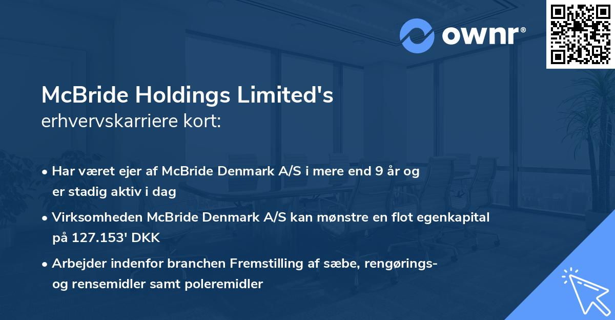 McBride Holdings Limited's erhvervskarriere kort