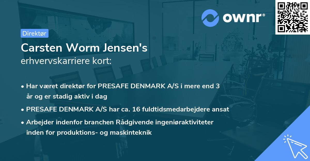 Carsten Worm Jensen's erhvervskarriere kort