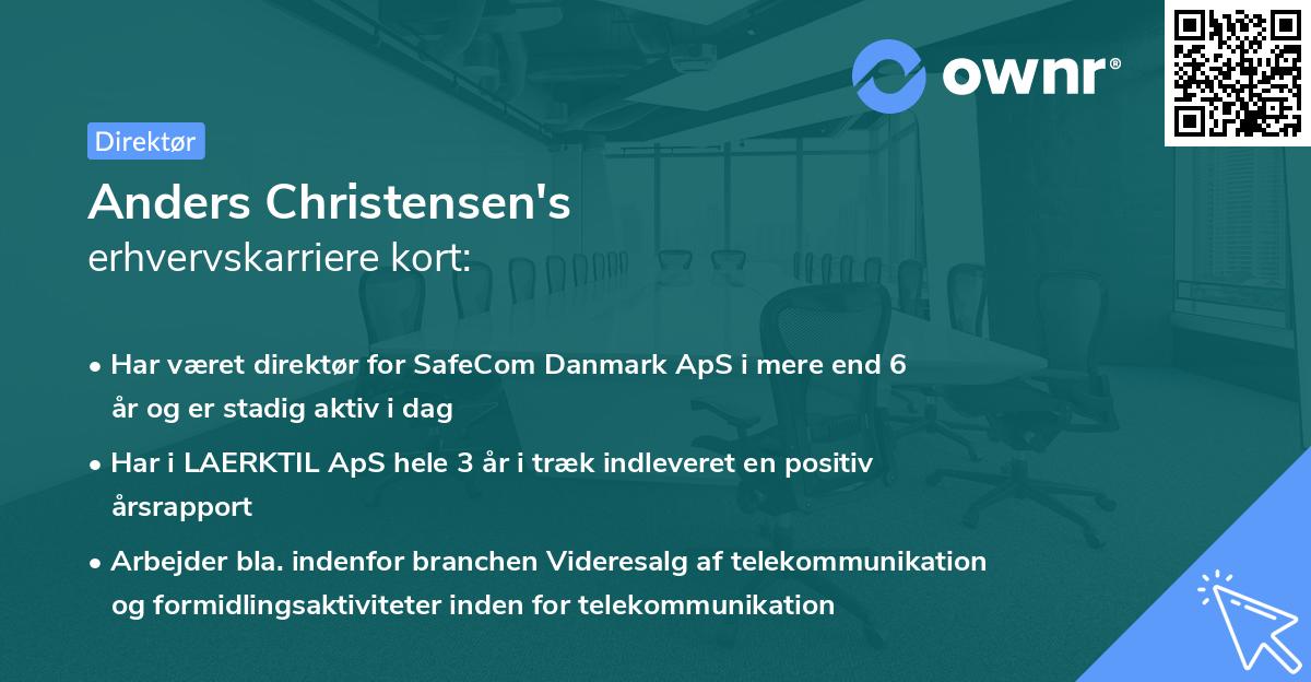 Anders Christensen's erhvervskarriere kort