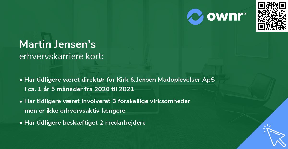 Martin Jensen's erhvervskarriere kort