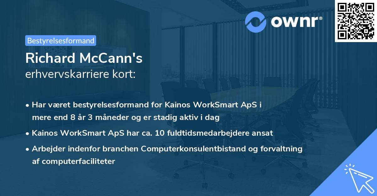 Richard McCann's erhvervskarriere kort