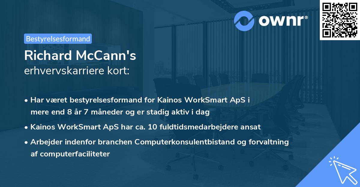 Richard McCann's erhvervskarriere kort
