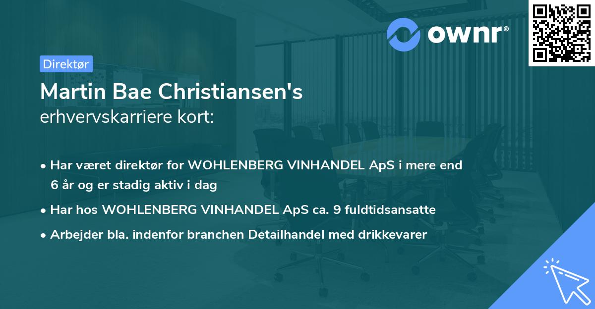 Martin Bae Christiansen's erhvervskarriere kort