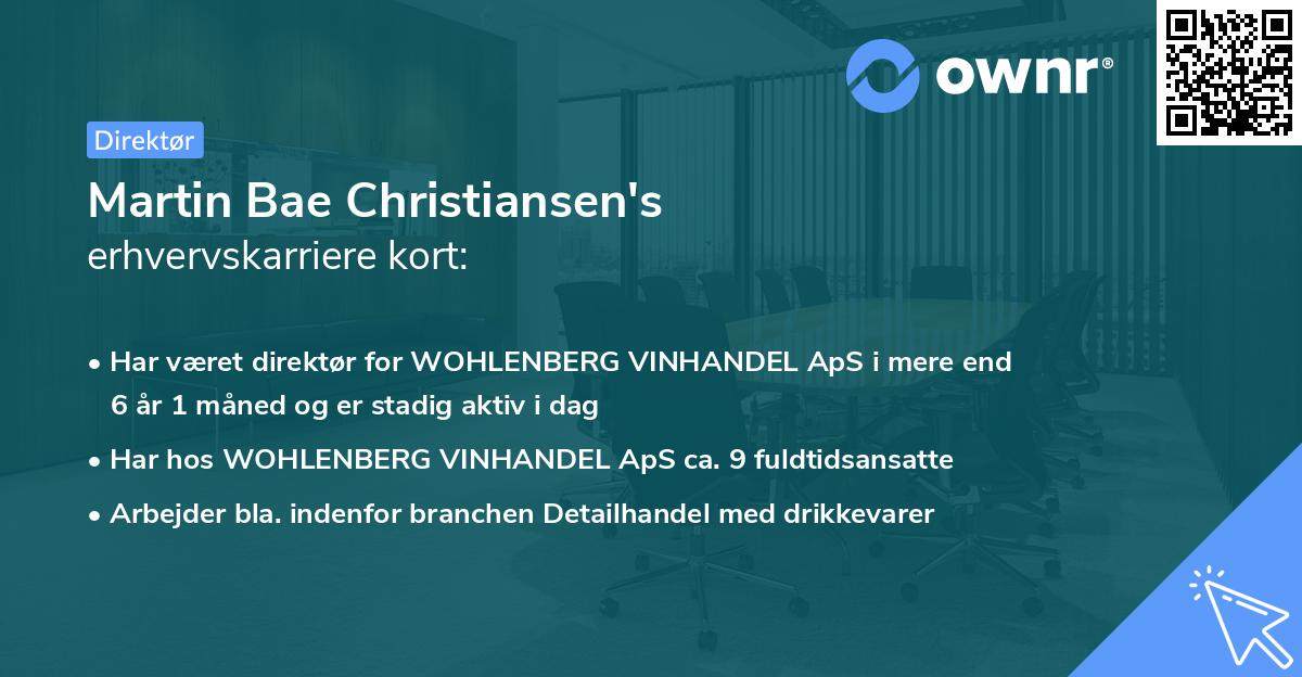 Martin Bae Christiansen's erhvervskarriere kort