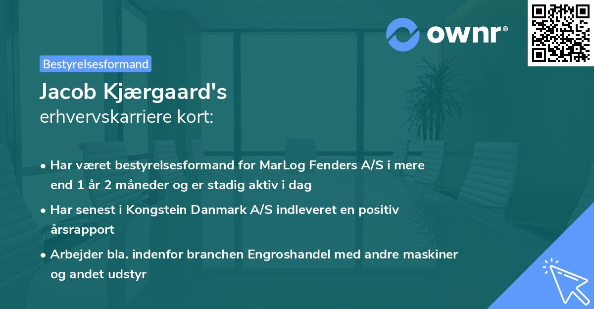 Jacob Kjærgaard's erhvervskarriere kort