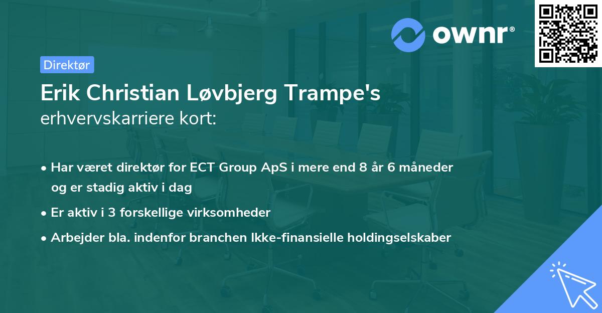 Erik Christian Løvbjerg Trampe's erhvervskarriere kort