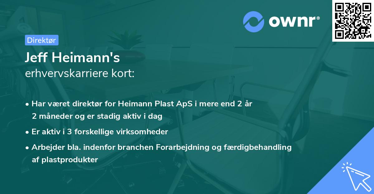 Jeff Heimann's erhvervskarriere kort