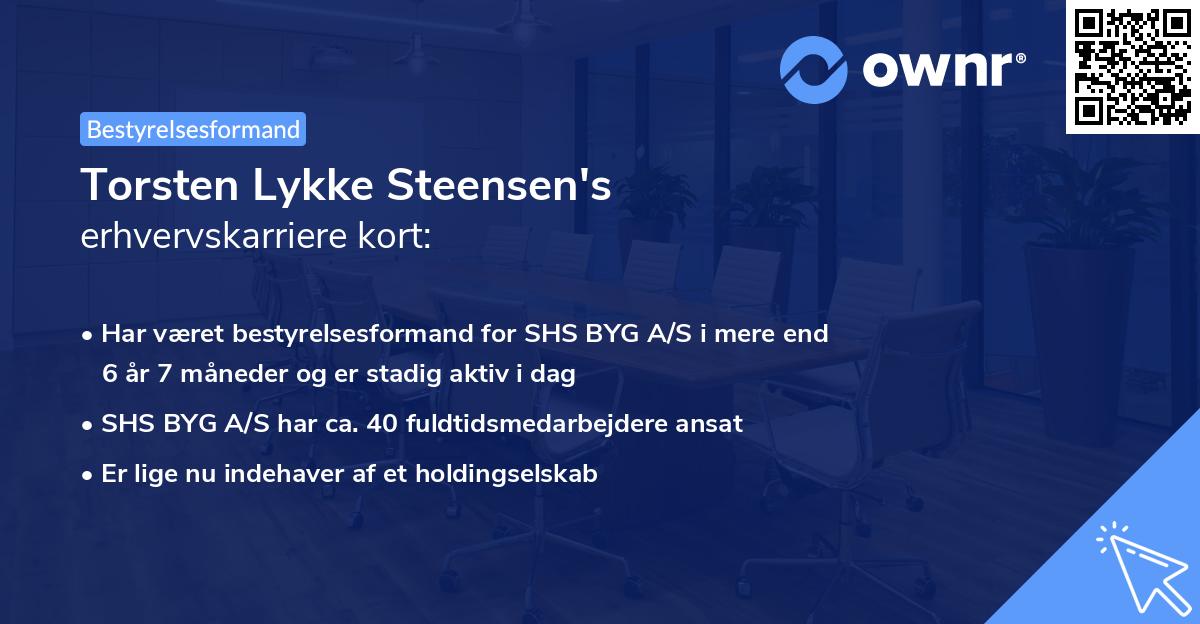 Torsten Lykke Steensen's erhvervskarriere kort