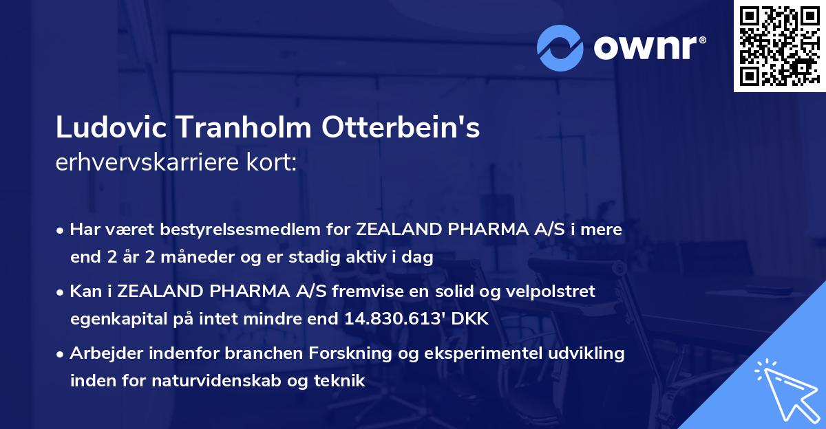 Ludovic Tranholm Otterbein's erhvervskarriere kort