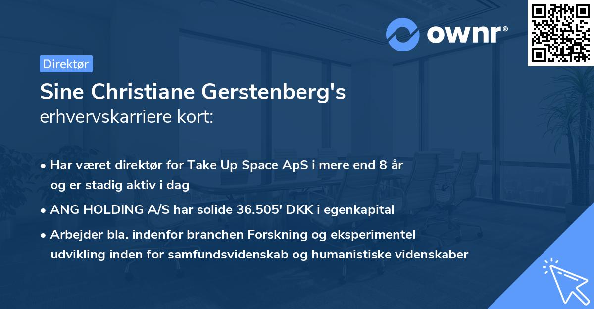 Sine Christiane Gerstenberg's erhvervskarriere kort