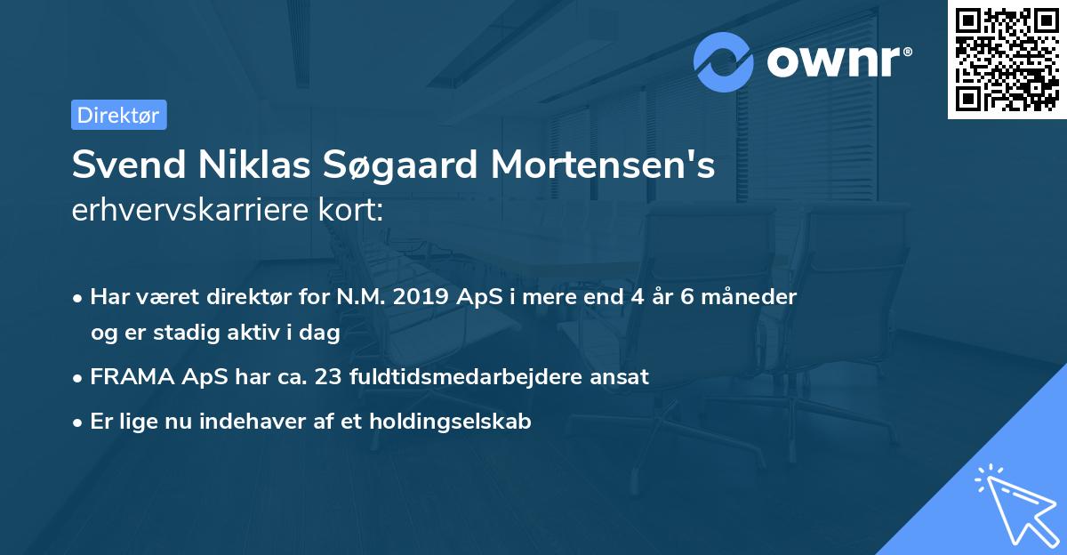 Svend Niklas Søgaard Mortensen's erhvervskarriere kort