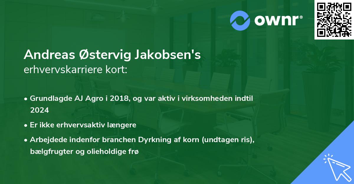 Andreas Østervig Jakobsen's erhvervskarriere kort