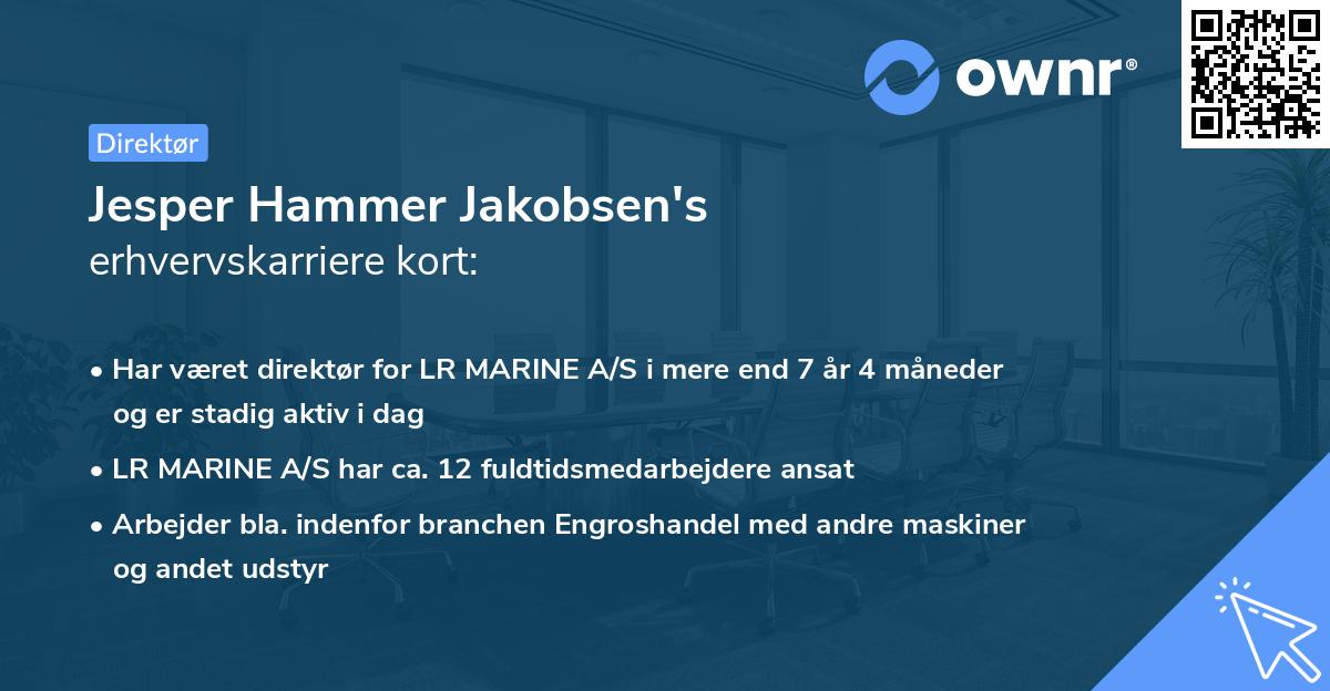 Jesper Hammer Jakobsen's erhvervskarriere kort