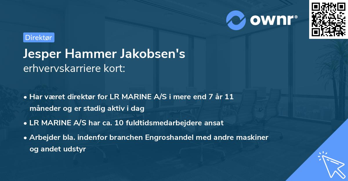 Jesper Hammer Jakobsen's erhvervskarriere kort