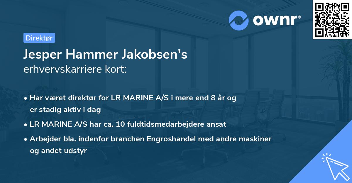 Jesper Hammer Jakobsen's erhvervskarriere kort