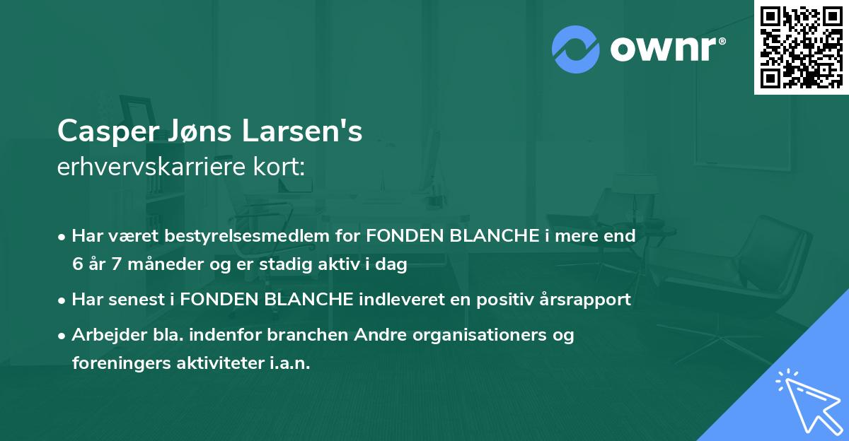 Casper Jøns Larsen's erhvervskarriere kort