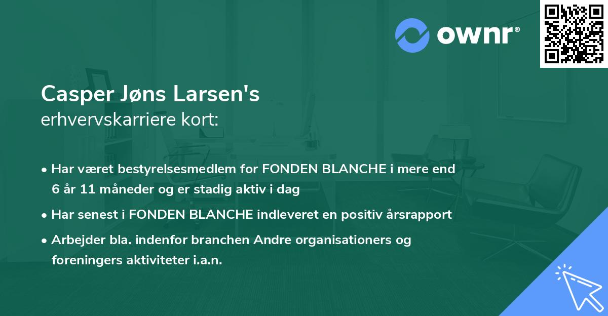 Casper Jøns Larsen's erhvervskarriere kort