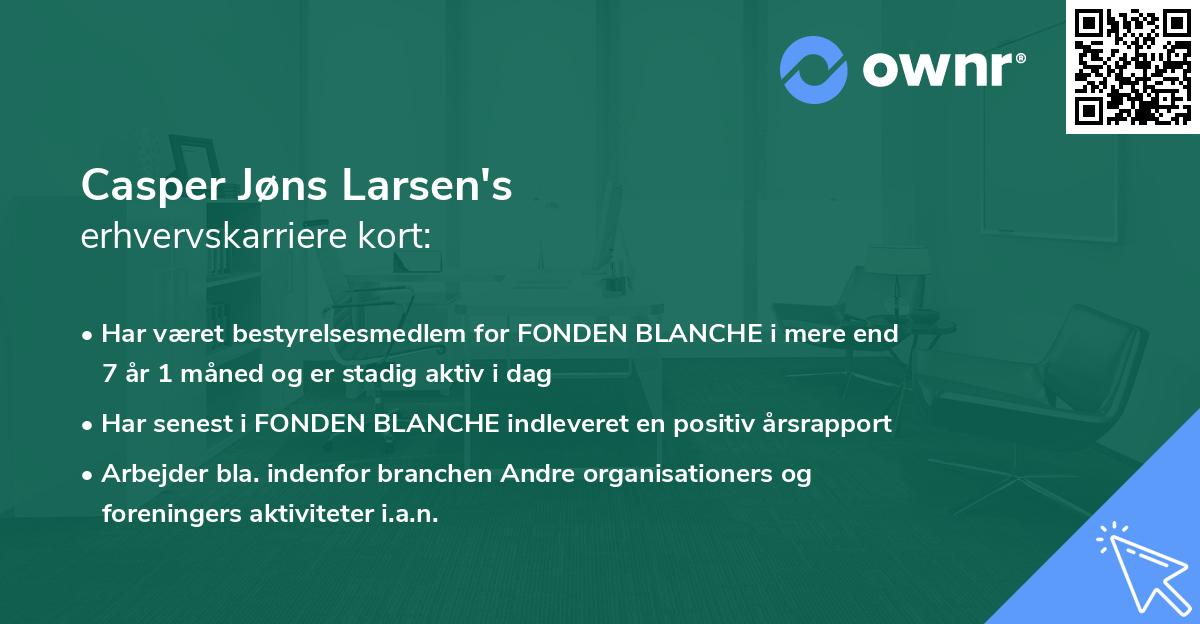 Casper Jøns Larsen's erhvervskarriere kort